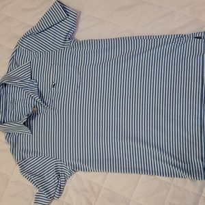 Vineyard Vines Boy's Polo Shirt Size Medium Blue and White Striped